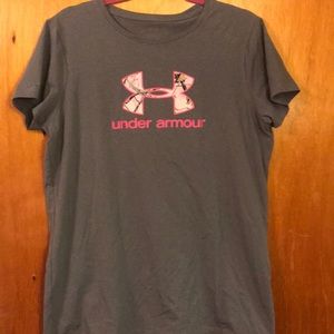Under Armour pink camo tee shirt